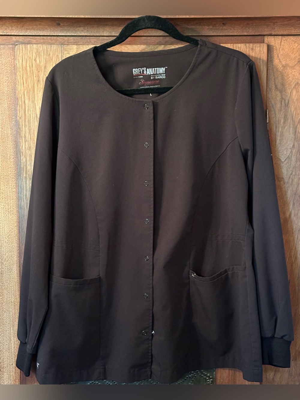 EUC Grey's Anatomy Women's Black Scrub Jacket Size L.